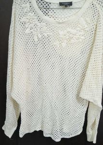 Chic Cream Crochet Knit