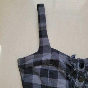 Plaid Ruffle Button-Up Tank Top