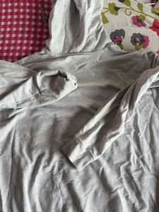 Grey Hoodie with Abstract Print