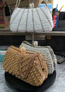 Embellished Pearl & Crystal Clutch Bags