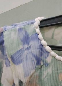 Floral Print Blouse with unique neckline detail