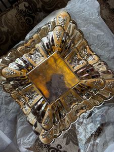 set of 3 Elegant Vintage Silver Tray