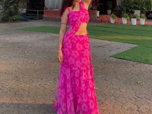 Vibrant Pink Floral Lehenga Choli