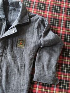 Men's Grey Textured Jacket