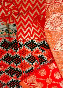 Red &amp; Gold Patterned lehnga