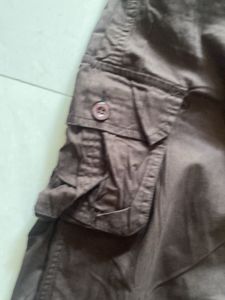 Brown Cargo Capri Pants