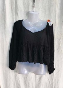 Chic Black Peplum Top