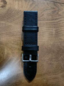 Black Leather Watch Strap 24mm