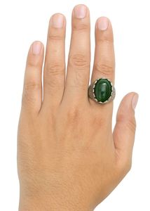 Green Stone Silver Ring
