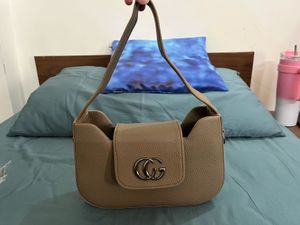 Beige Shoulder Handbag