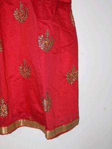 Red Chanderi Silk Kurta