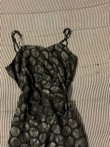 Sleek Black Polka Dot Mini Dress