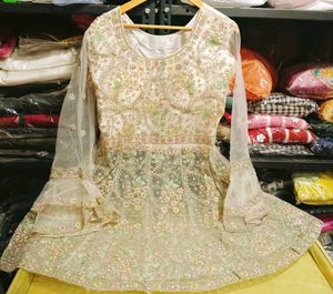 Heavy Embroidery Work Crop Top Set