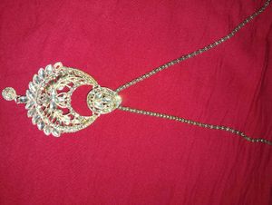 Elegant Gold Jhumka Earrings and pendent with