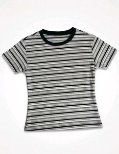 Striped Ribbed T-Shirt high quality