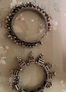 Oxidized Silver Bangles with Bells
