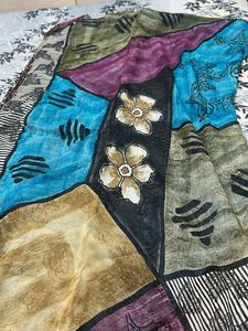 Vibrant saree with Floral Accents
