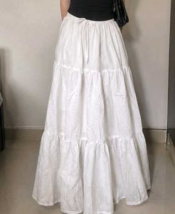 🤍 Ethereal White Tiered Maxi Skirt🌷