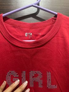 Red Girl Tshirt Top