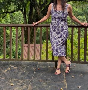 Purple And White Dress