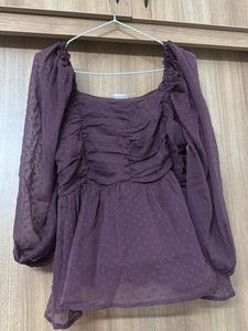 Chic Ruched Puff Sleeve Top