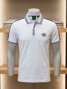 BOSS White Polo TShirt with Navy Accents