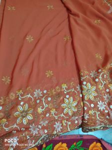 New Full jaal saree in Rust
