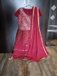 Elegant Red Sequined Lehenga Choli