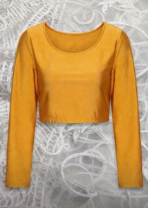 Emerald Green Long Sleeve Square Neck Crop Top