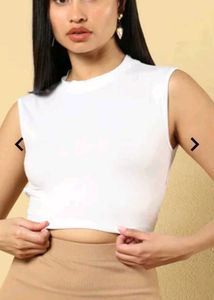 SHEIN White Cropped Muscle Tee