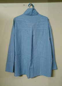 Light Blue Striped Button-Up Shirt