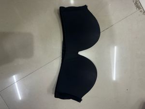 Black Padded Strapless Bra