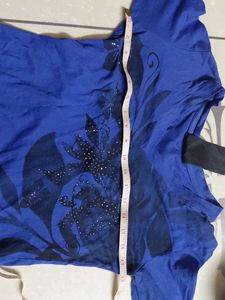 Blue Floral Long Sleeve Top