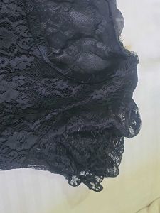 Black Lace Short Sleeve Top