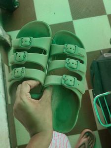 Comfortable Green Slide Sandals