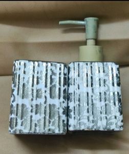 Floral Ceramic Soap Dispenser Set