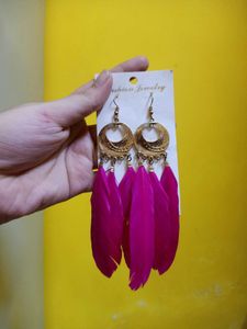 Bohemian Feather Dangle Earrings