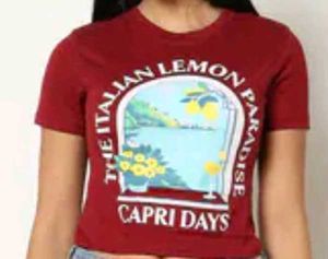 Maroon Graphic Print T-Shirt