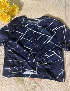 shein Stylish Geometric Print Twist Top