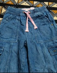 Blue Denim Cargo Pants