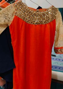 designer orange kurti