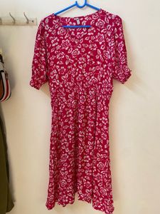 Floral Print Pink Dress