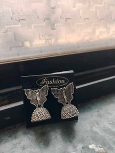 Oxidized Silver Jhumka Earrings