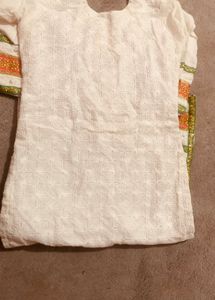 Beautiful White Kurta with Embellishments