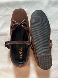 Brown Suede Ballet Flats