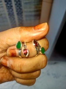 diwali 🪔 Offer Gemstone Silver toe Rings