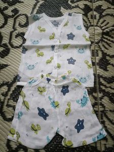 Cute Baby pure muslinClothes Set