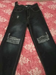 Women's Ripped Wide Leg Jeans