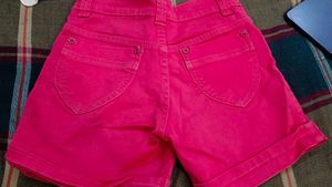 Bright Pink Girls' Cotton Shorts – Stylish &amp; Comfy