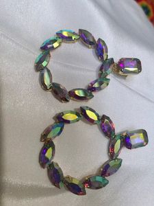 Rainbow Korean Glass Stone Earring